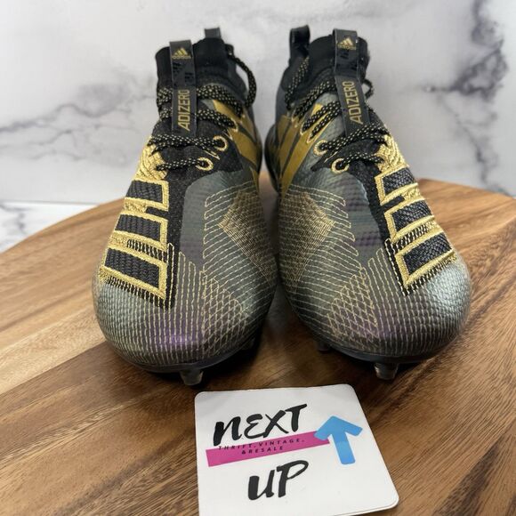 Mens size 12-adidas adizero 8.0 Black Gold Metallic Football Cleats D97650 main image 7